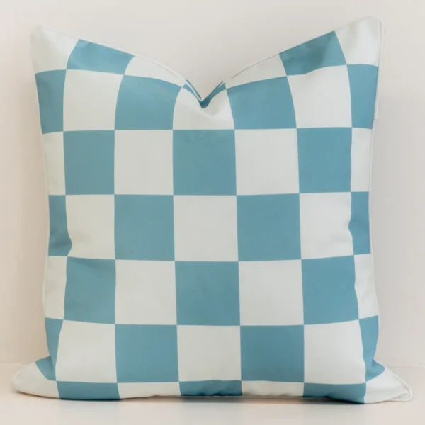 Tropica Aqua Waterproof Check Outdoor Cushion Cover