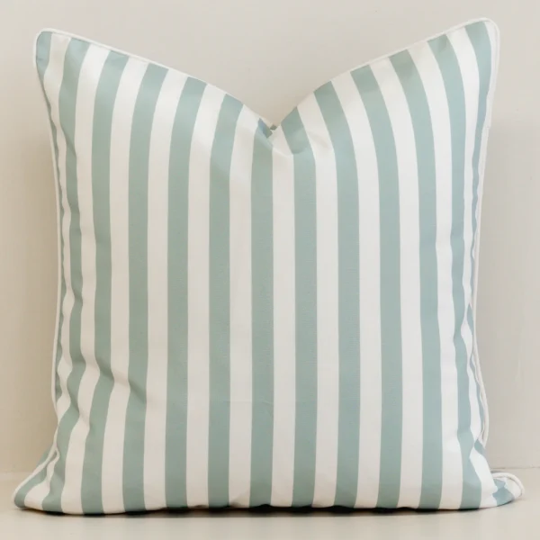 Wildgrove Seafoam Waterproof Striped Outdoor Cushion Cover
