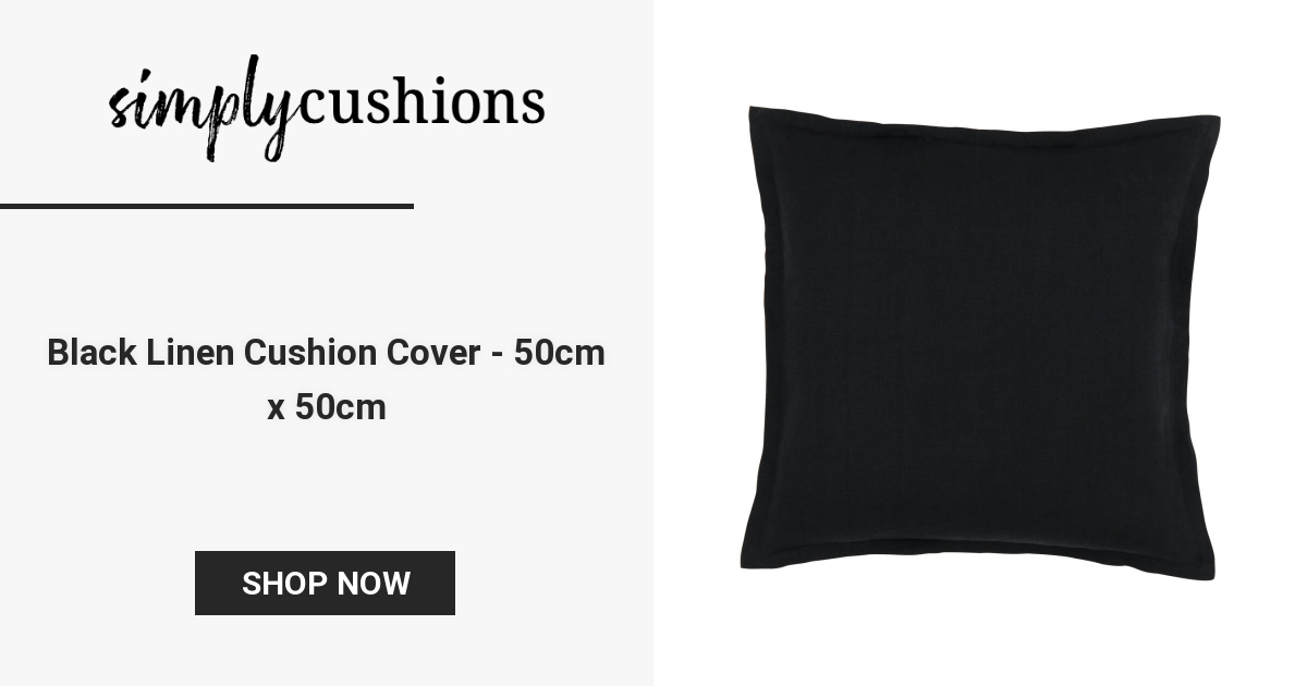 Black Linen Cushion Cover 50cm X 50cm